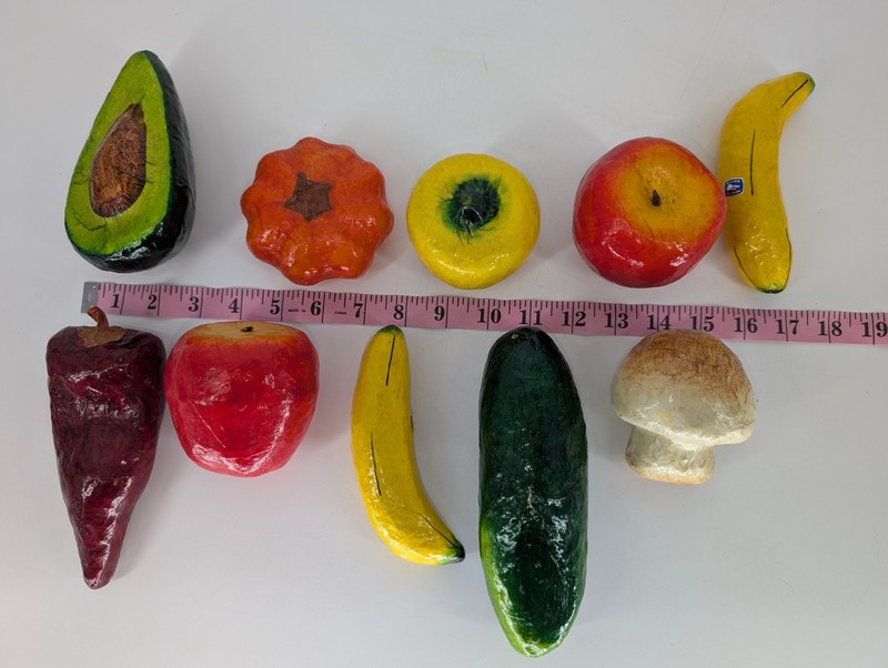 Vintage Paper Mache Fruit 10 Pc Banana Avocado Apple Cucumber Lemon Mushroom? gallery