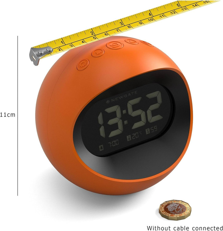 ® Centre of the Earth Alarm Clock | round Retro Digital LCD Clock | Orange | Ide gallery