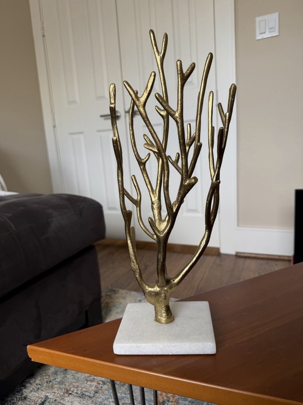 Decorative Gold And Marble Branch Statue