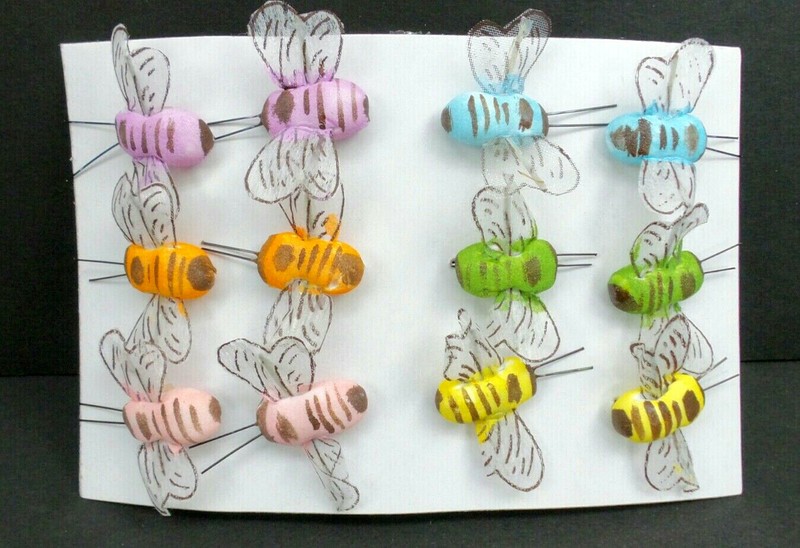 Lot of 24 Nylon Bumble Bee Decoration Twist Tie Party Wedding Garden Art Crafts gallery