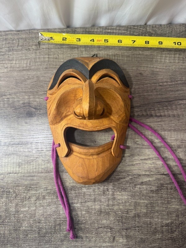 Original Korean Hahoe Wooden Real Face Size Mask Wall Art