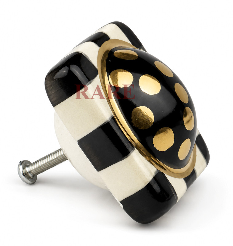 MacKenzie-Childs Courtly Check 2″ Square Knob 15286-040 Brand New