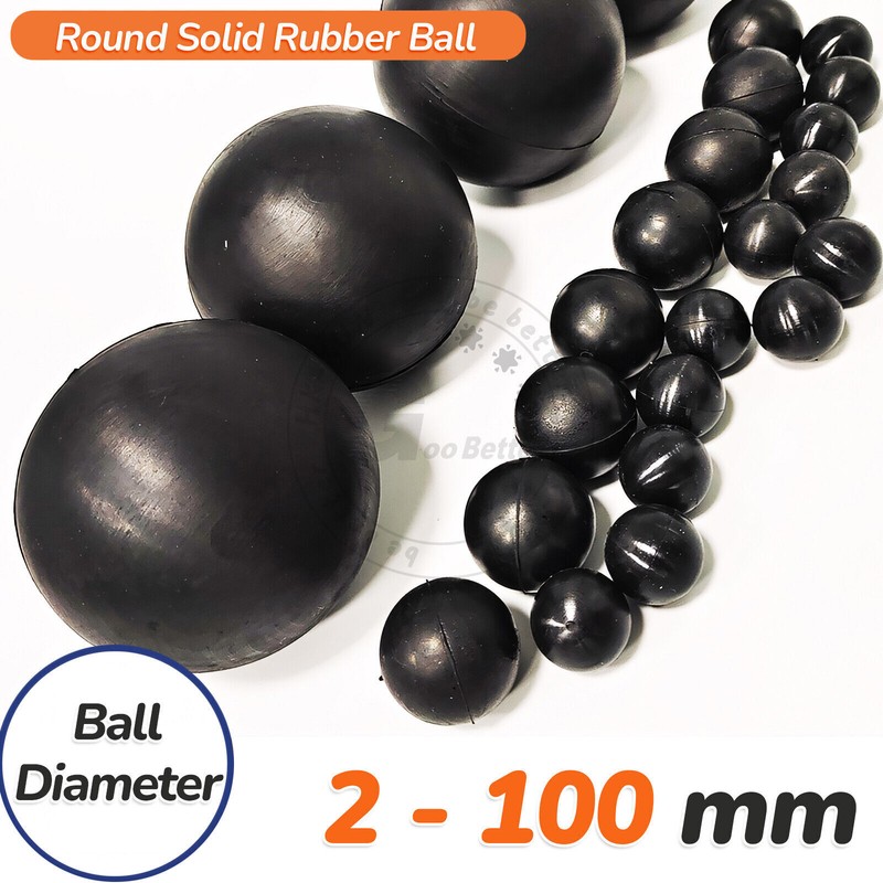 Diameter 2mm - 100mm Black Round Solid Rubber Ball Bouncy Balls Training Ball gallery