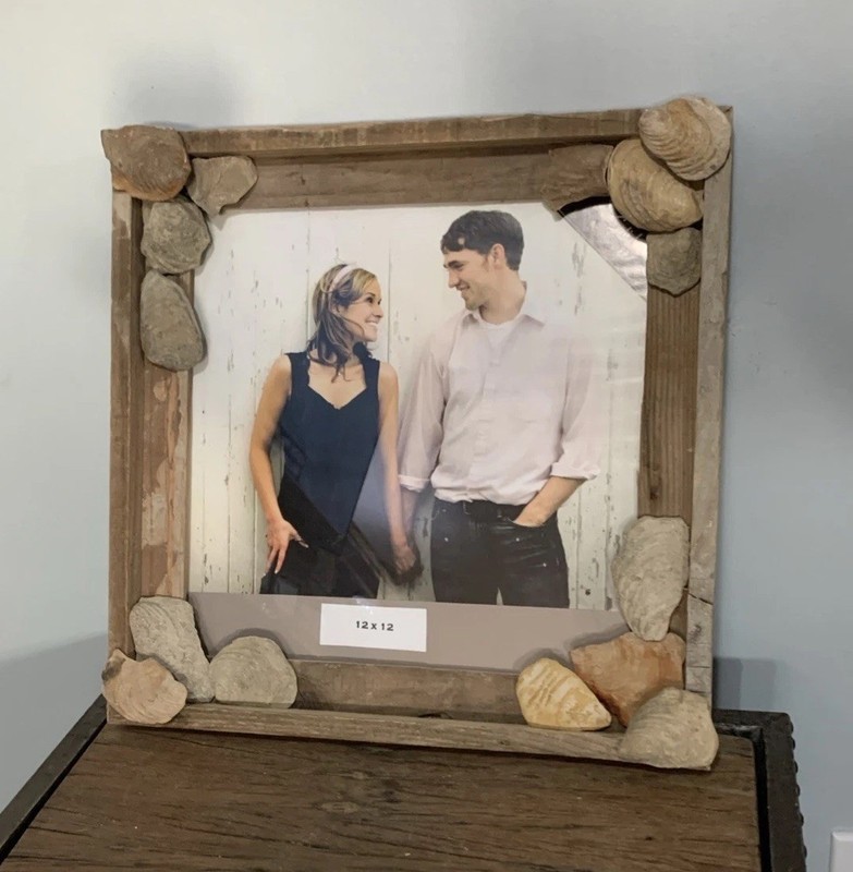 Beautiful, Totally Unique Fossil-Embellished Picture Frame