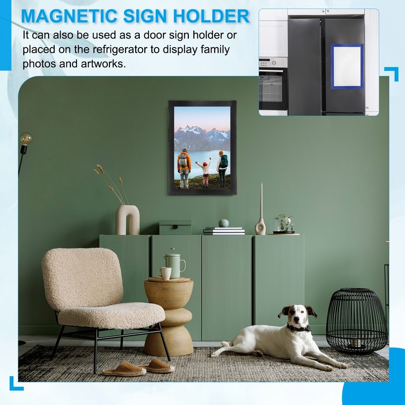 12Pcs 8.5x 11Inch Magnetic Sign Holder Self-Adhesive Border Wall Mount Dark Blue gallery