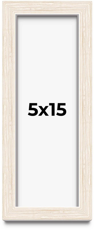 5×15 IN Shadow Box Frame White | 1.125 Inches Deep Real Wood Rustic Shadowbox Di