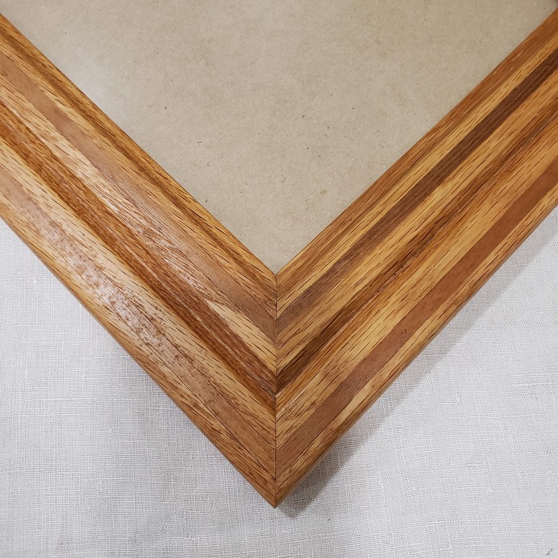 Two Tone Oak Picture Frame 8.5x11 Striped Wood Inlay Stepped Rustic Wall Decor gallery