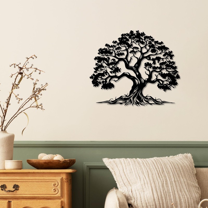 Tree of Life Wall Art,Metal Tree Wall Decor in Matte Black,Nature-Inspired Tr... gallery