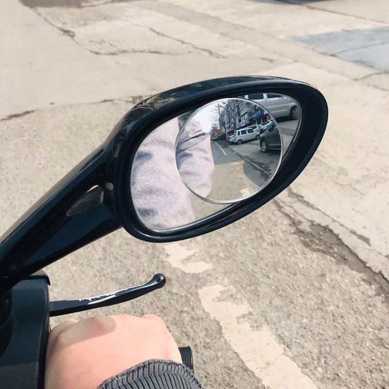 2Pcs 3 Inch Non-Adjustable Large Stick-On Convex Blind Spot Mirror, HD Glass Big gallery