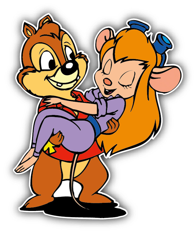 Chip And Dale Dale Gadget Love Cartoon Car Bumper Sticker Decal 5”x 4”