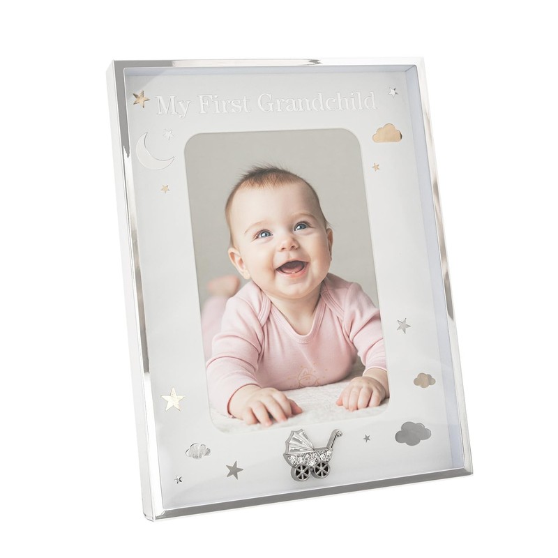 My First Grandchild Silver Plated 4x6 Picture Frame with Gold and Silver Foil... gallery