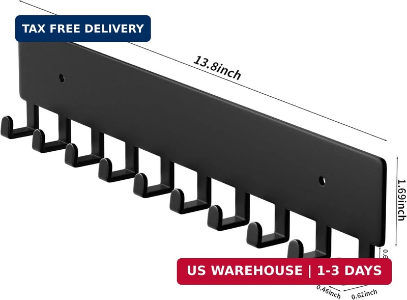 GTK Key Holder for Wall, Key Hooks with 10 Hooks, Wall Mounted Key Holder for Ha gallery