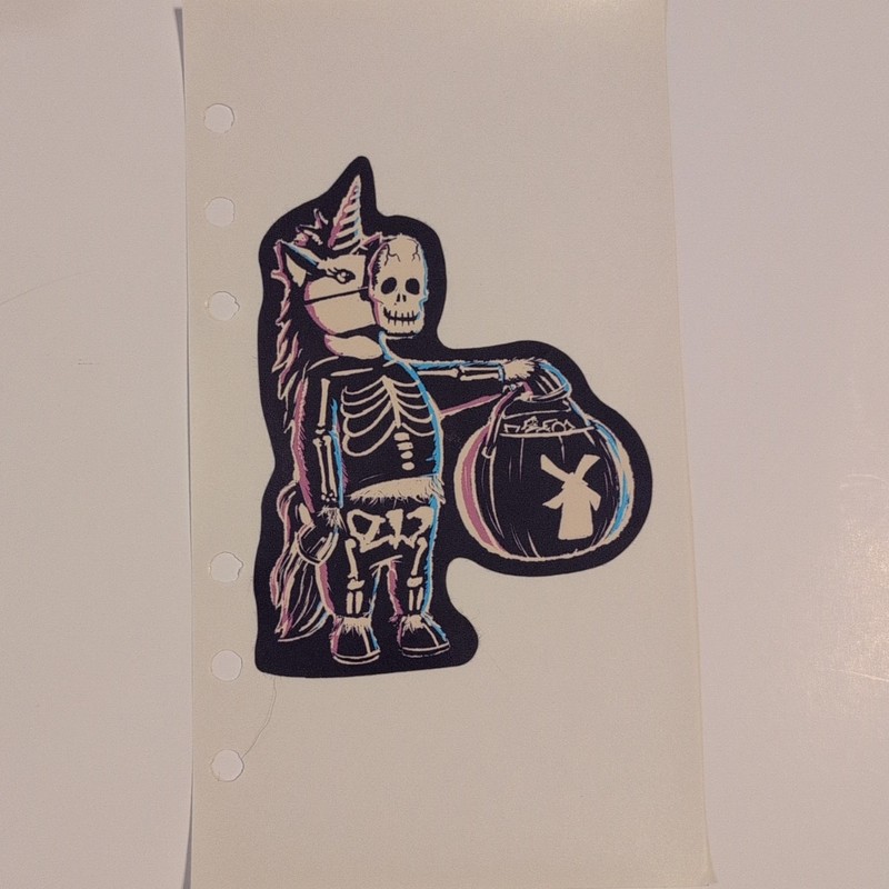 USED Dutch Bros Sticker October 2022 Horse in Mask Halloween – on sticker paper