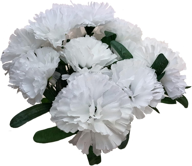 6 Patriotic Artificial Carnations Bushes. 42 Heads/Stems. Red White and Blue Flo gallery