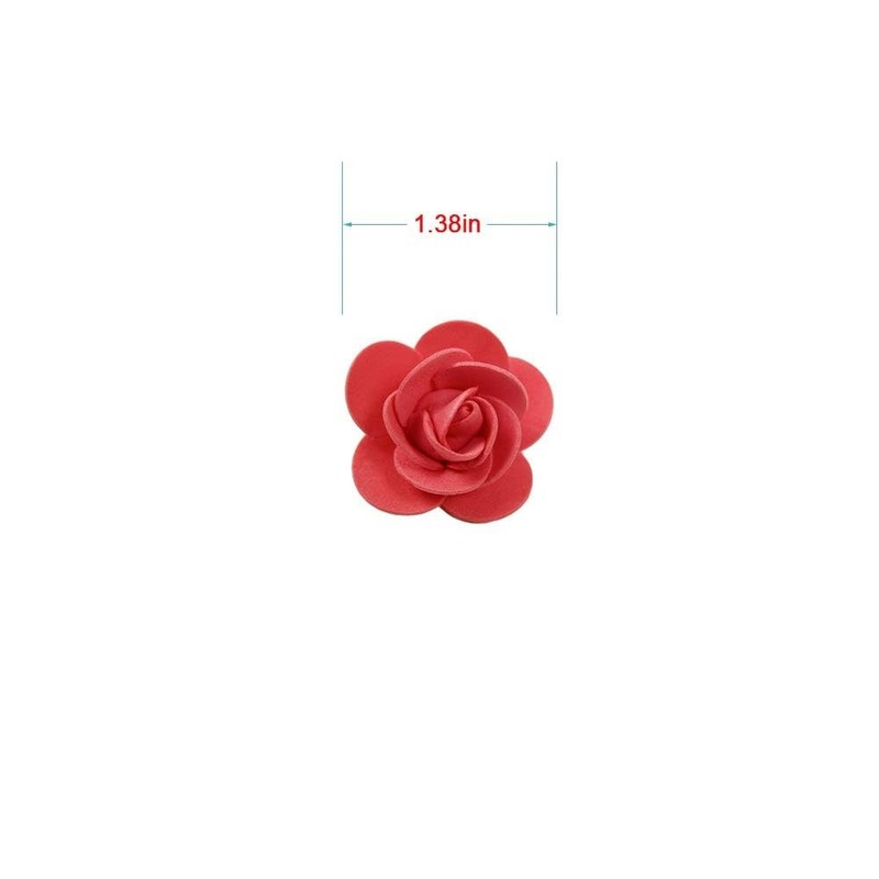 100 PCS Red Artificial Foam Roses 1.38 Inch Bulk Flowers For DIY Crafts gallery