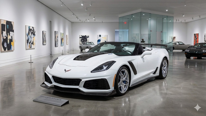 2019 Chevrolet Corvette ZR1 Convertible 1ZR (White) POSTER 24 X 36 INCH NICE!