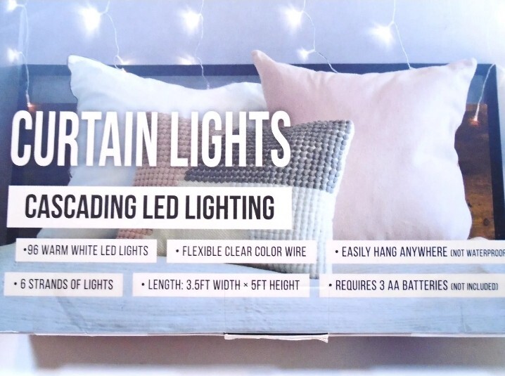 Merkury Innovations Cascading LED Lights Warm White 96 LEDS 3.5 X 5FT Clear Wire gallery