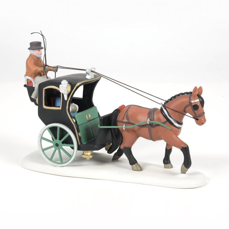 Department 56 Dickens Village Accessories Holiday Cab Ride Horse Drawn Carriage gallery