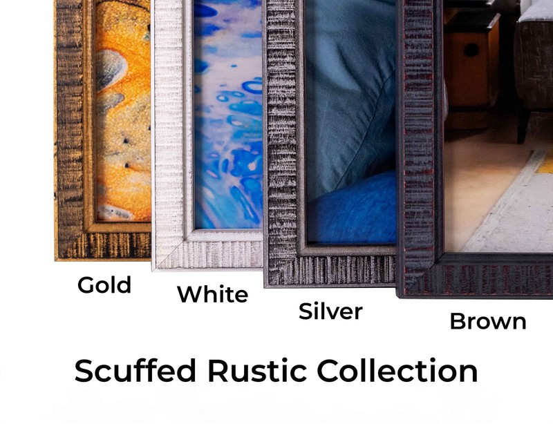 12x10 Frame Brown Picture Frame Modern Photo Frame UV Acrylic, Acid Free Backer gallery