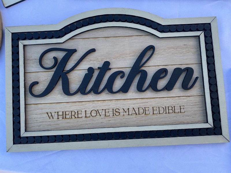 Kitchen HANDMADE Laser Cut Farmhouse Sign Modern Wall Art Decor Print 16.5×10.5