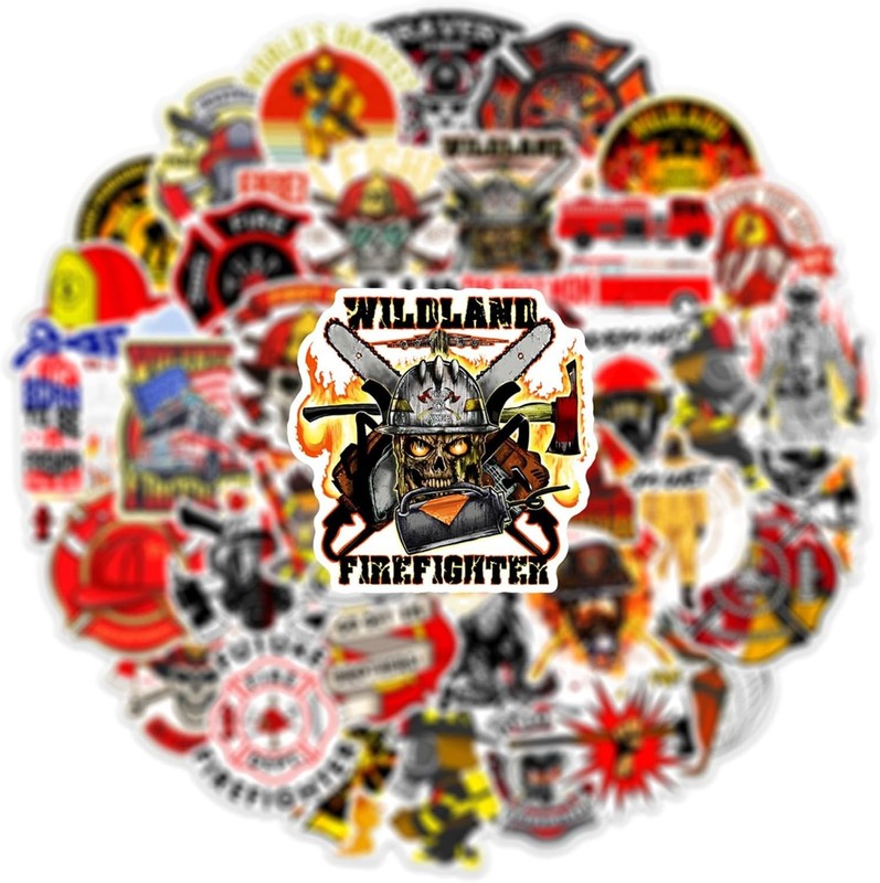 50Pcs Funny Firefighter Stickers for Adults — Fireman Stickers and Decals for gallery