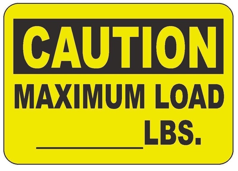 Caution Maximum Load Weight Work Sticker Safety Decal Sign D245