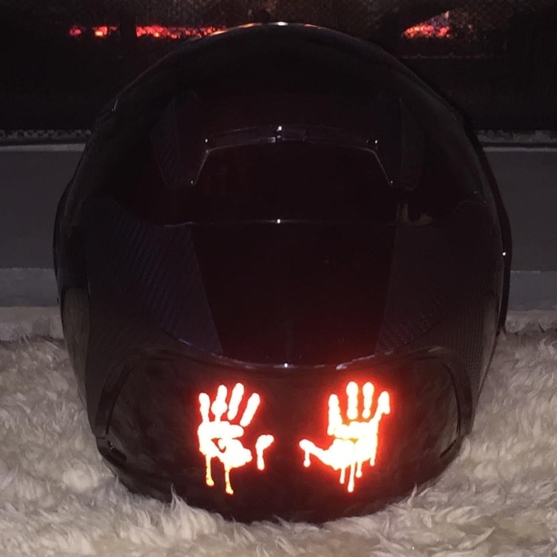 High Intensity REFLECTIVE Dripping Bloody Hands Decals Stickers Helmet Car Bike gallery