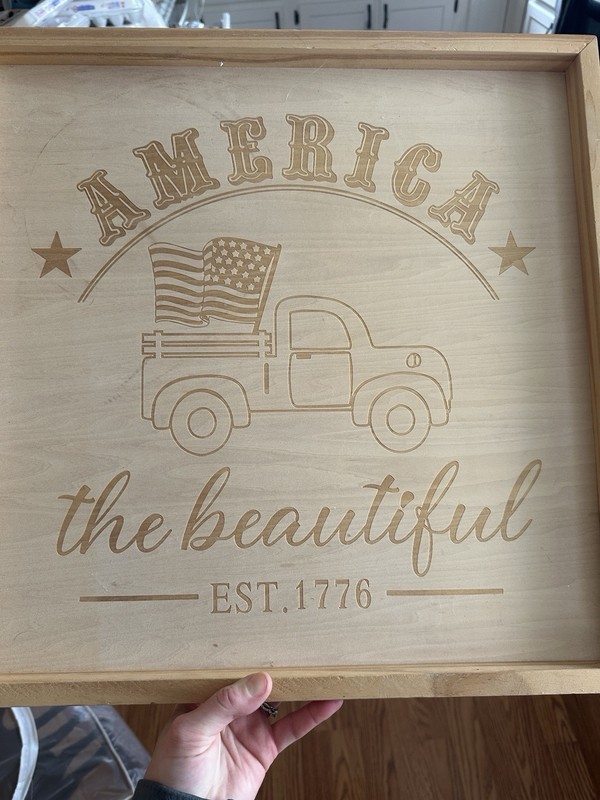 Large Hobby Lobby America The Beautiful Wood Wall Plaque