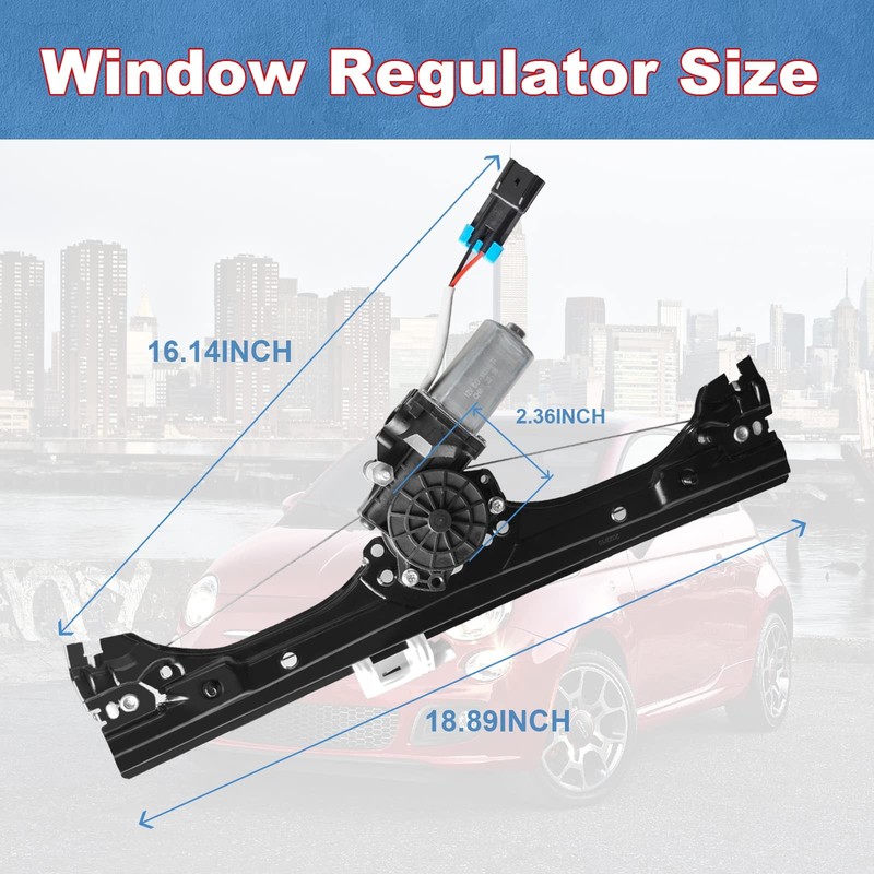 Yiuiy Front Right Power Window Regulator And Motor Assembly Compatible Fiat 500 gallery