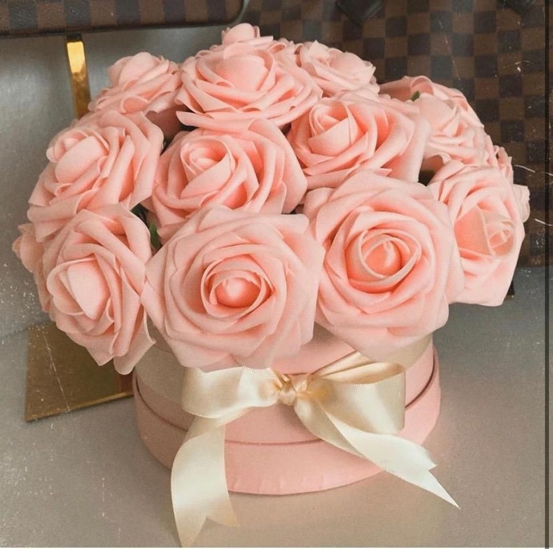 30pcs Artificial PE Foam Rose Head 8cm Fake Flower Home And Wedding Decorations gallery