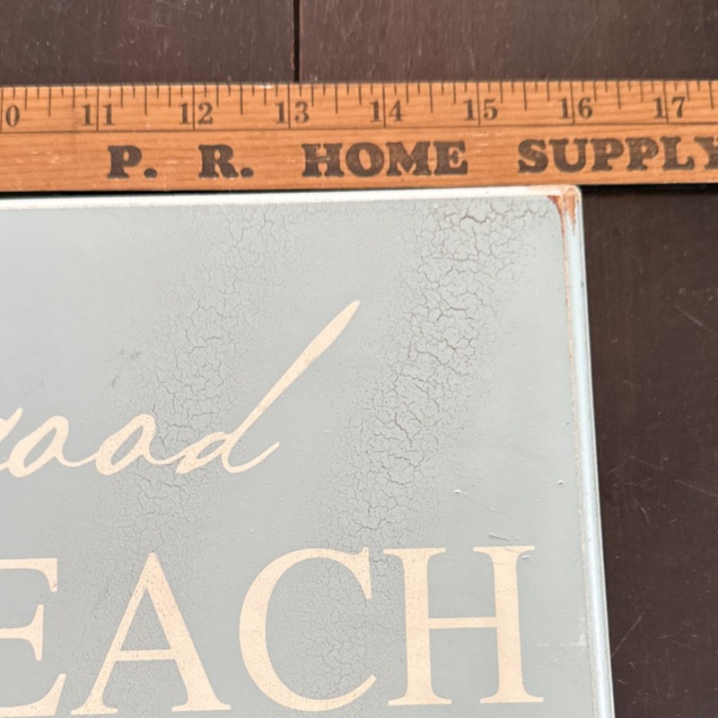 Distressed Wood Sign "Life is Good at the Beach" Coastal Nautical Decor 16x7 gallery