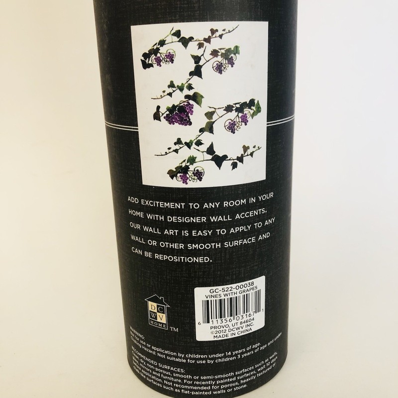 DCWV Decal Sticker Home Peel and Stick Wall Art, Grapes Vines 24” Long 12.5”W gallery