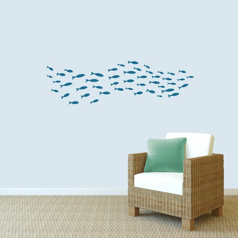 School Of Fish Wall Decal – Animals, Nautical, Sea Life, Kids, Entry, Bathroom