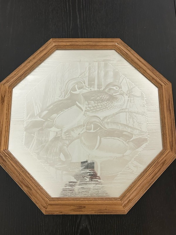 Wood Duck Mirror 8” Oak Edges Octagon Mirror Beautiful gallery