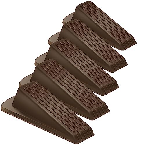 5 Pack Heavy Duty Rubber Door Stopper Wedge with Multi Surface Design