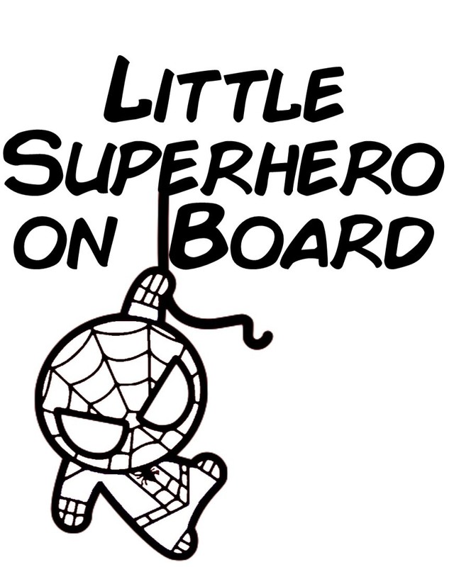 Vinyl Decal Car Truck Sticker Baby – Little Superhero On Board Spider-Man
