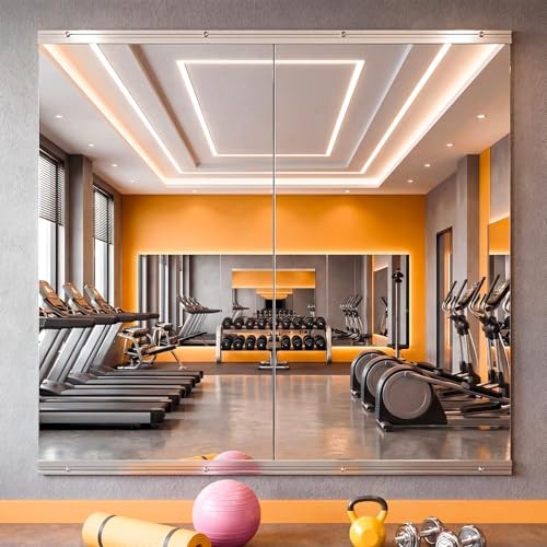 Home Gym Mirror 48″x24″ 2PCS, Large Full Length Wall Mounted 48″Lx24″Wx2PCS