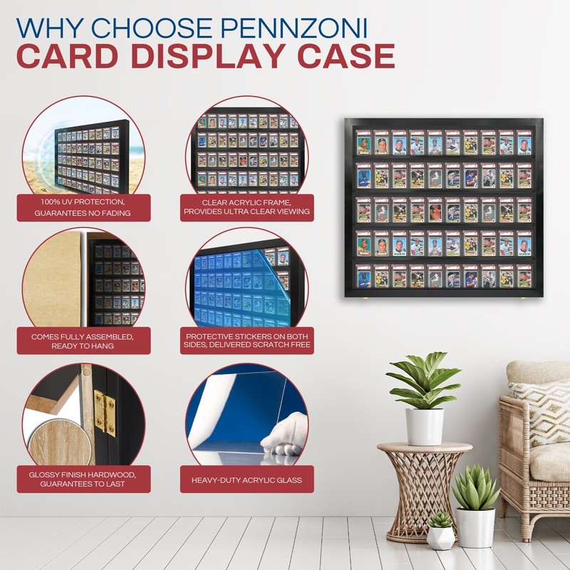 Baseball Card display Case 50 PSA Beckett DEEP / Graded Card Case Holds 50 PSA gallery