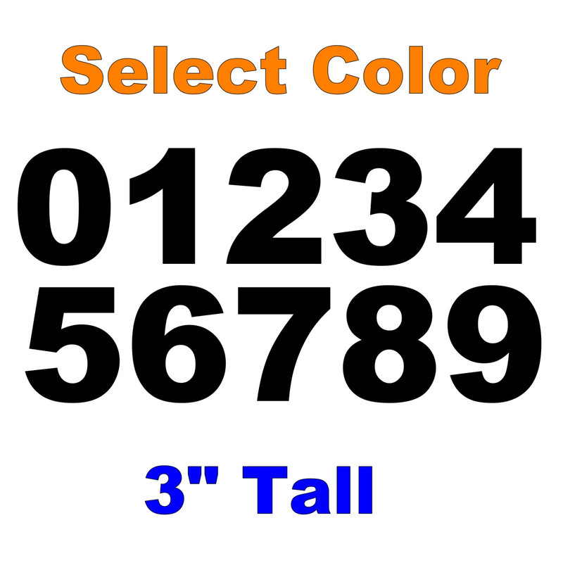0-9 Numbers 1x Set Vinyl Decals 3″ Inches – DIY Sign Car Dealer – Select Color
