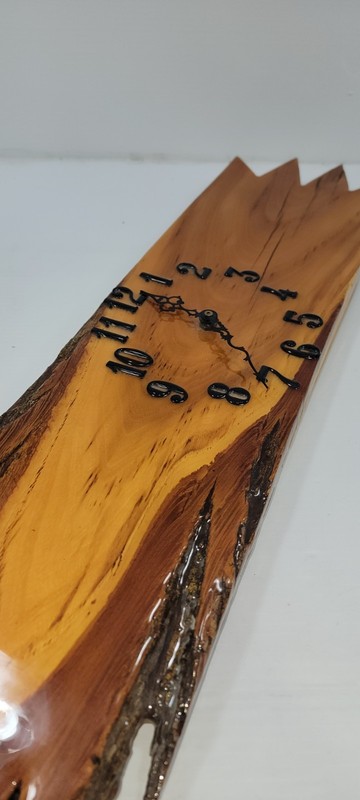 Live Edge Handmade Solid Wood Slab Clock With Epoxy Coating