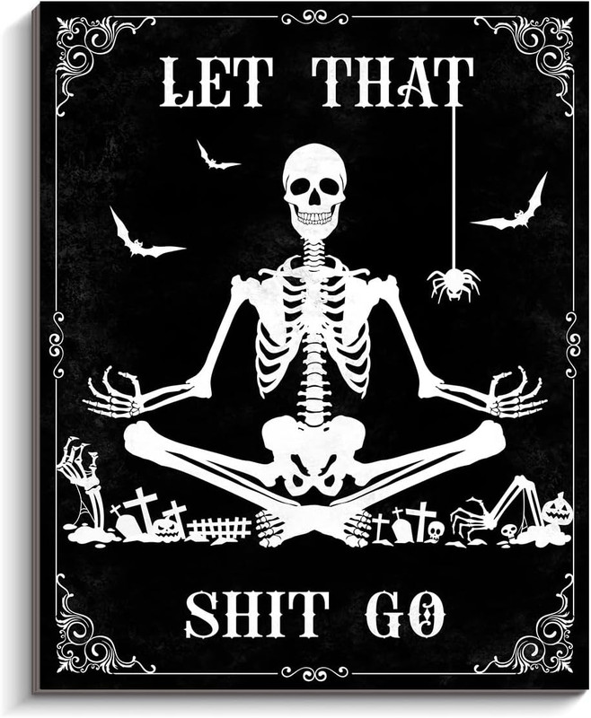 – Black Bathroom Decor, Funny Bathroom Wall Art, Humorous Quote Wall Hanging Sku