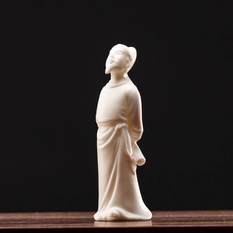 Creative White Porcelain Historical Figures Ornament Li Bai Zen Home Decoration gallery