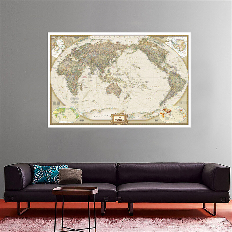 5x3ft 7x5ft Map of the World Country With City Poster Prints Office Wall Decor gallery
