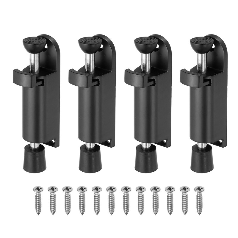 4Pcs Kickdown Door Stop Fit for Distance from the Ground 0-25mm, Black