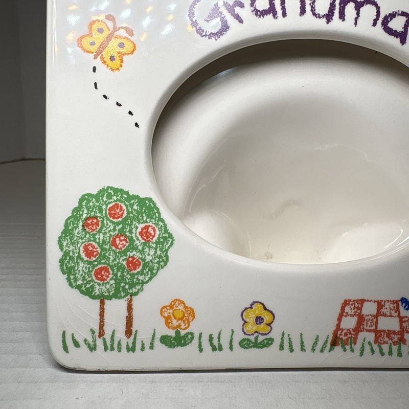 VTG Russ I Love You Grandma Ceramic Photo Frame Stand Korea Child Art Design gallery