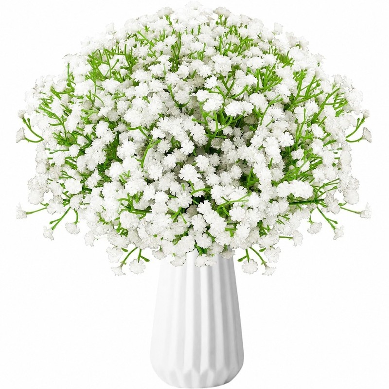18Pcs Babys Breath Artificial Flower Gypsophila Real Touch Bouquet Wedding Decor