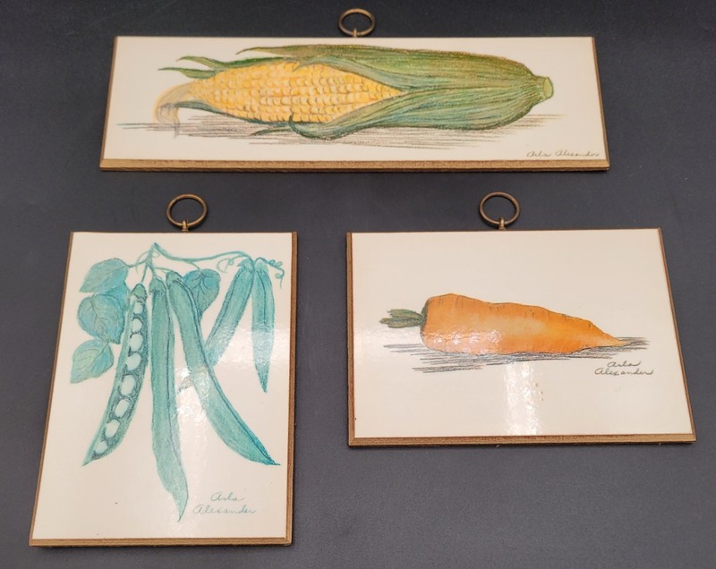 Arla Alexander MCM Kitchen Wall Hanging Corn Carrot Green Beans Vintage Retro