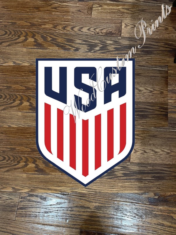 USA National Soccer Team 3D Logo Wood Sign Wall Decor Handmade Laser Cut gallery