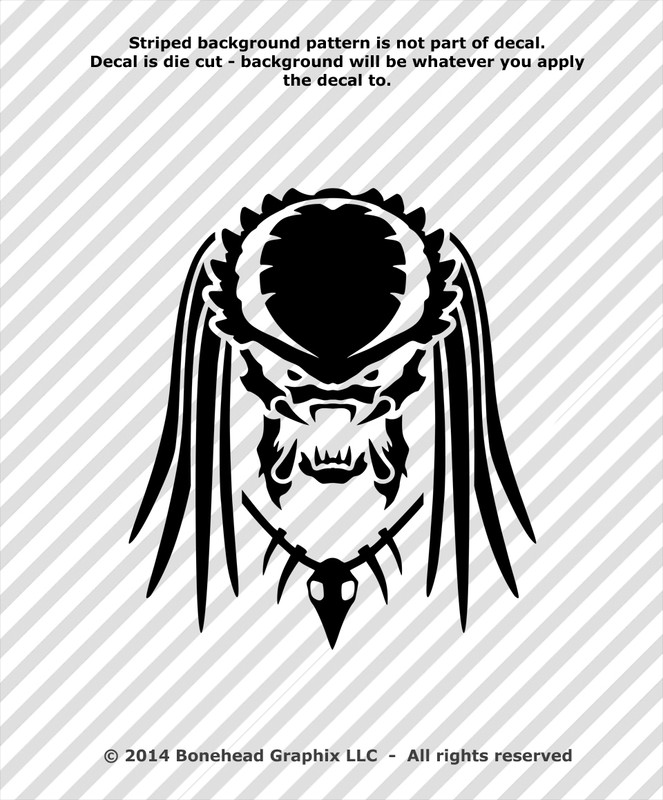 Predator Inspired XL Vinyl Decal Window Sticker – 25 Colors