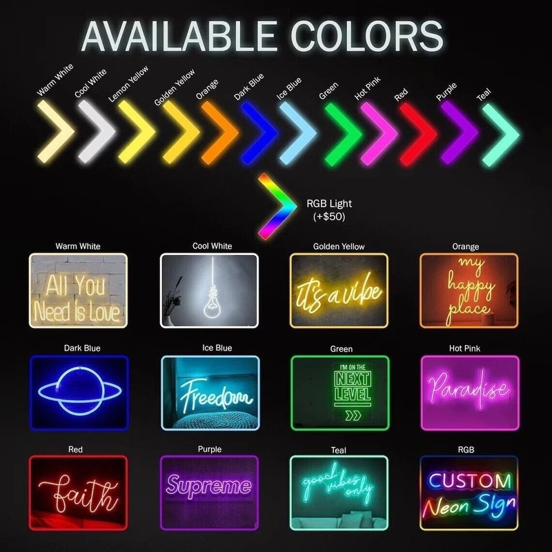Custom Aesthetic Neon Sign Personalized Wedding Gift Wall Decor gallery